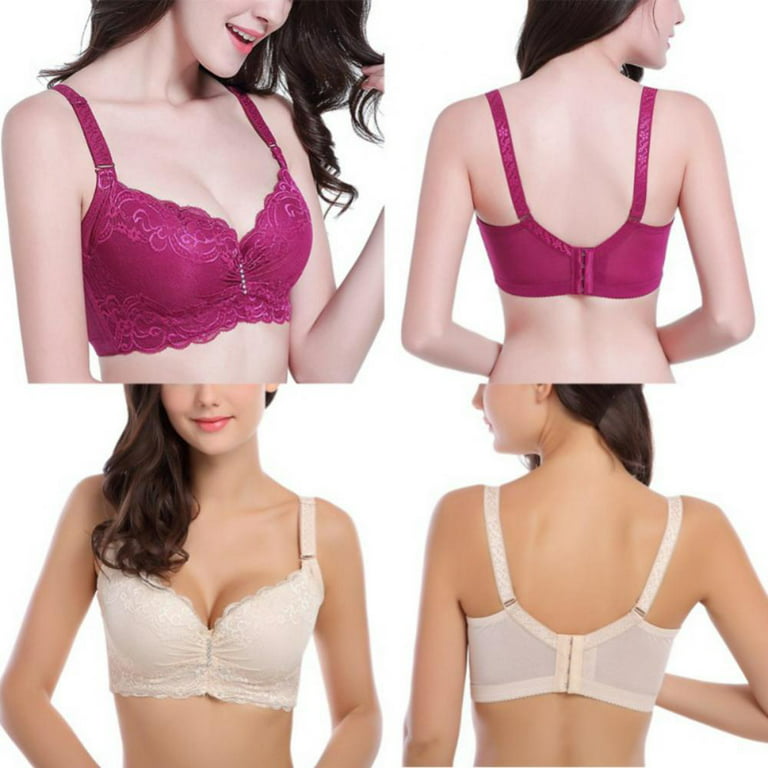 Women Underwear Sexy Push-up Bra Wire Free Adjusted Thin B C 3/4 Cup Big  Size Bras Female Lingerie 38 40 42 44 (Color : Red bean1, Cup Size : 95C) :  : Clothing, Shoes & Accessories