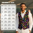 thumbnail image 7 of Yuyamidu Colorful Dog Paw Business Vests for Men Size L Lightweight Men's V-Neck Suit Vests Festival Vest Waistcoat with 3 Pockets, 7 of 7