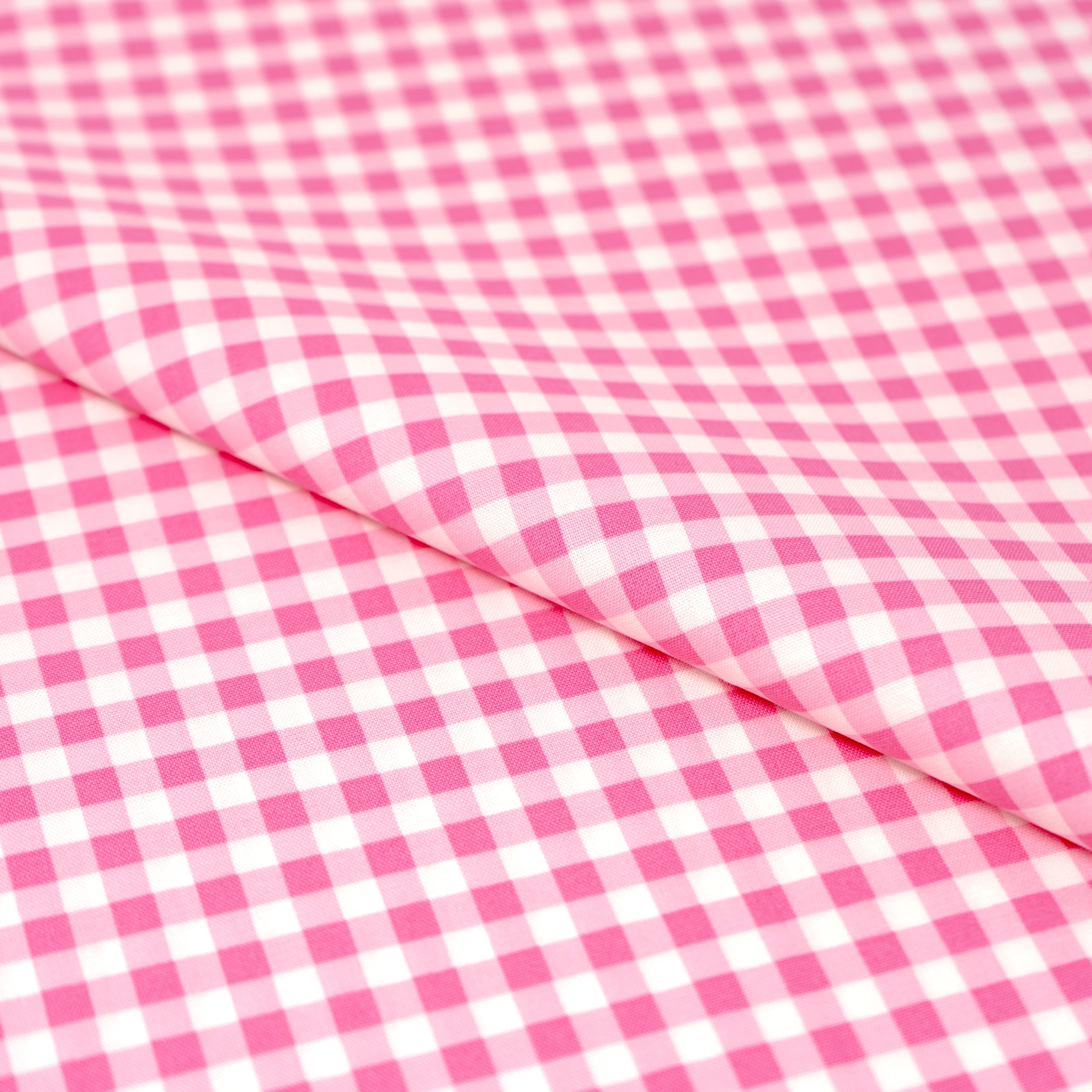 Singer Fabrics, 100% Cotton Print, Craft Quilting, 44 Inch, Pink Gingham Check, 5 Yard Precut