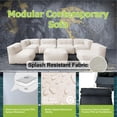 thumbnail image 5 of Outdoor Chairs Sectional Conversation Patio Set, Olefin Patio Furniture Conversation Set (Light Beige), 5 of 9