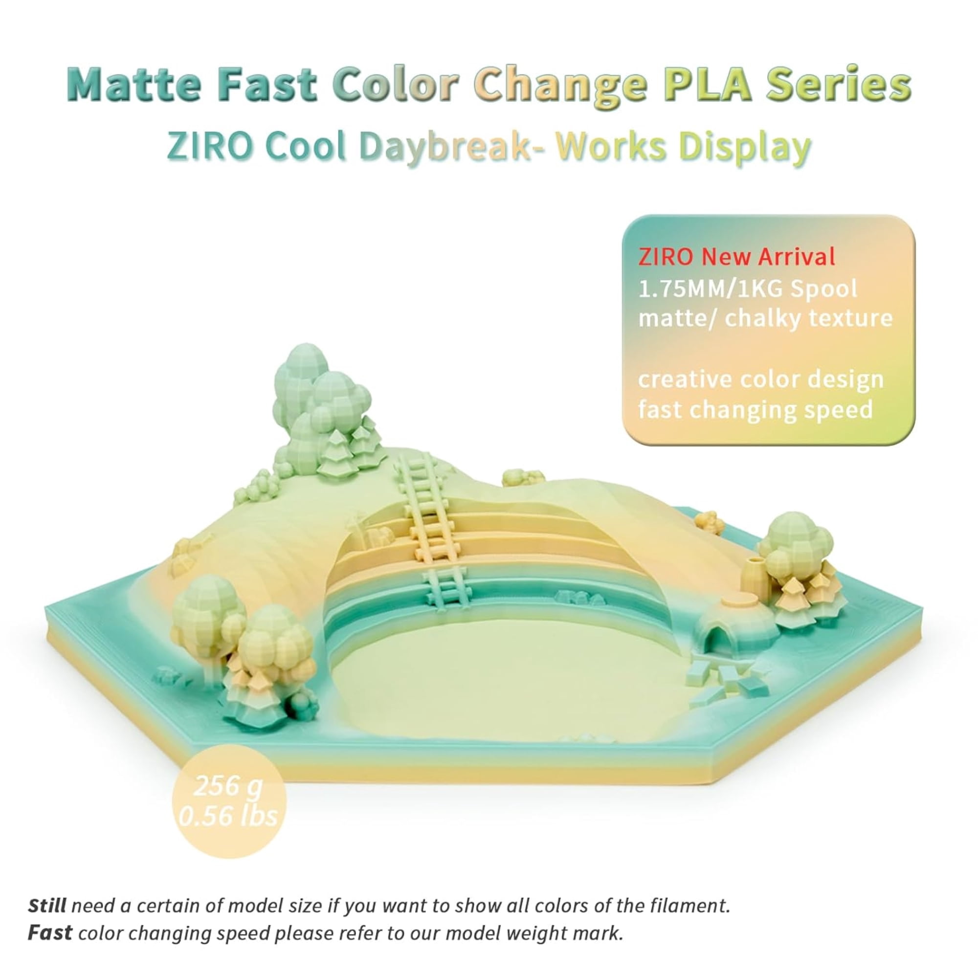 Ziro 3D Gradient Matte PLA 1.75mm 1kg, Cool daybreak