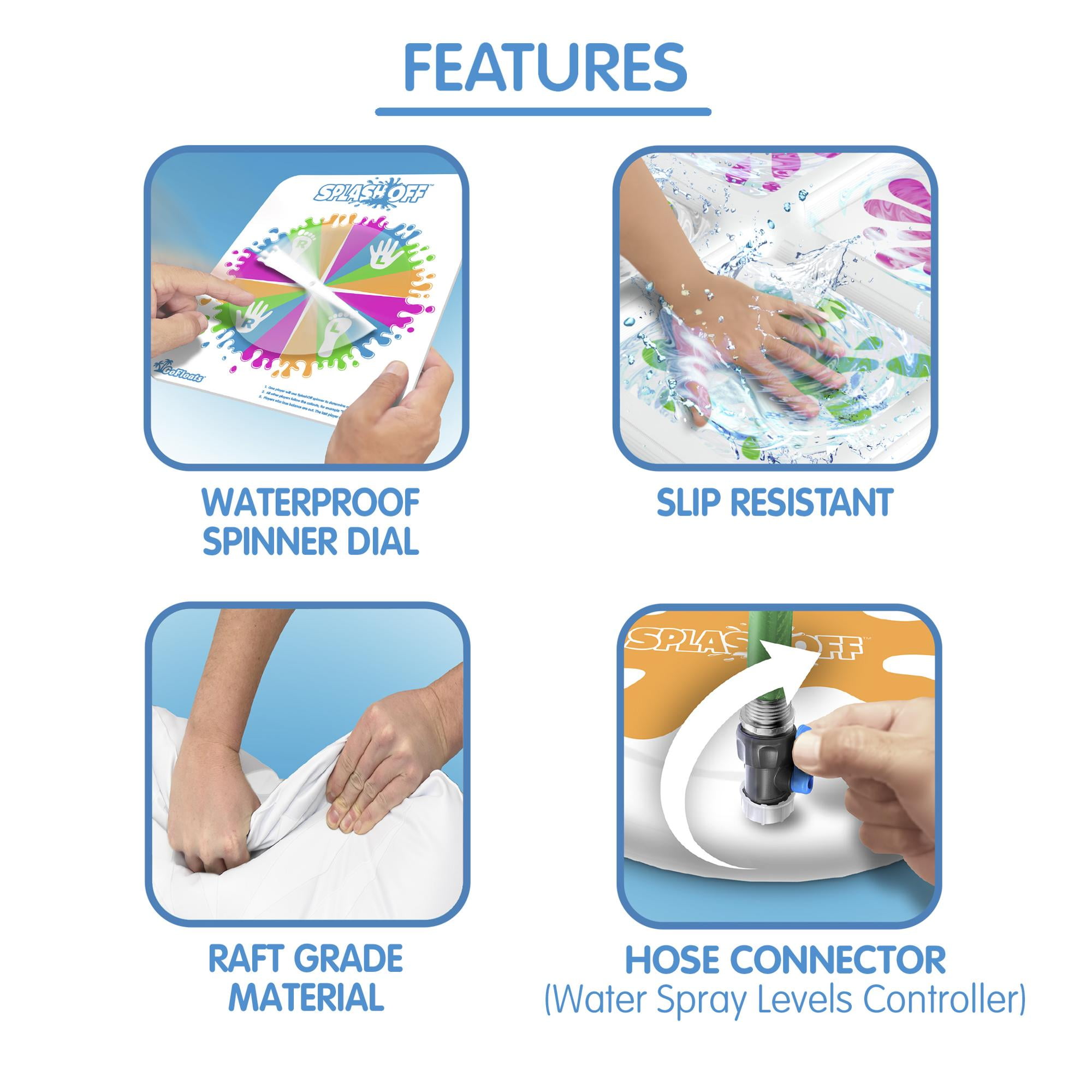 GoFloats Splash Off Game - Water Spray Splash Mat Game for Kids