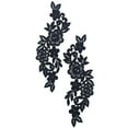 thumbnail image 1 of 1 Par De Apliques De Encaje Floral De Adorno De Encaje Para Manualidades De DIY, Ropa De Moda, Accesorios, , Negro, 1 of 6