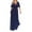DT-Blue, variant on Women's Plus Size Split Maxi Dress-Short Sleeve-High-Slit-Polyester Blend-for Beach Vacation/Party-Flowy Plus Size