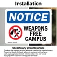 thumbnail image 3 of (2 Pack) Weapon Free Campus OSHA Notice Sign 5 Inch X 3.5 Inch Vinyl Label Decal Sticker Weather Resistant, UV Protected for Workplace, Business, and Construction Site, Made in the USA, 3 of 7