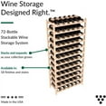 72 Bottle Premium Stackable Wood Rack with Display Top, Easy Assembly