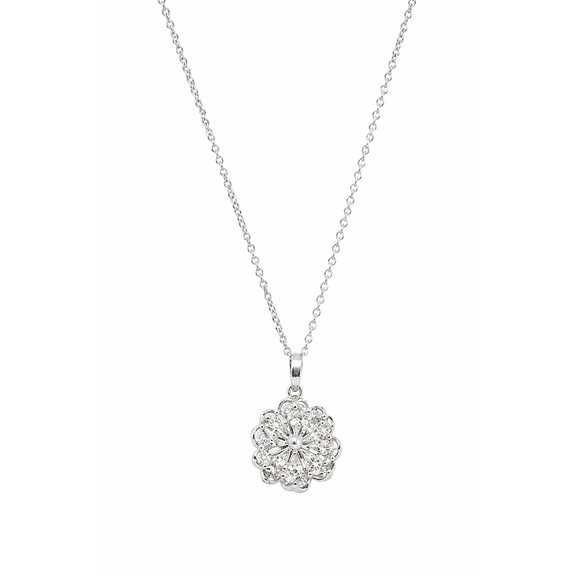 AlKhalil - Elegant Flower Pendant Necklace with Sparkling Rhiness – Delicate Chain, Timeless Jewelry for Women
