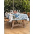 thumbnail image 2 of Outdoor Tablecloth with Umbrella Hole and Zipper, Thanksgiving Coastal Rectangle Table Cloth 60x84 Inch Waterproof Tablecloth, Blue White Pumpkin Starfish Coral Picnic Table Cover for Patio Camping, 2 of 7