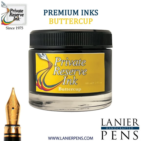 Private Reserve Ink, 60ml Fountain Pen Ink Bottle - Buttercup (PR17031)