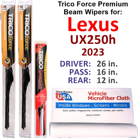 2023 Lexus UX250h Performance Beam Wipers (Set of 3) w/Rear Wiper