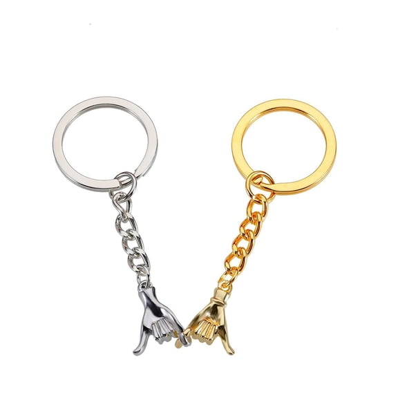 Deeceymbur Couple Keychain Set Hand in Hand Design Alloy Material Matching Accessory for Anniversaries Valentine Day Gift Romantic Symbol