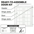 thumbnail image 3 of 60" x 80" 10-Lite Clear Glass Double Doors with French Door Ready-to-Assemble Jamb, Solid Door, Silver Levers & Hinges, Interior Door, Pre-finished & Paintable, White, 3 of 8