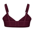 thumbnail image 4 of Mrat Sports Bras for Women Bandeau Racerback Bras Wireless Bras for Large Breasted Bralettes for Women Halter Front Closure Bras Comfortable Lace Bra Wine M, 4 of 4