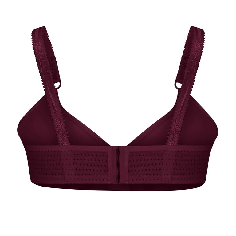 Mrat Clearance Sports Bras for Women Bandeau Racerback Bras Wireless Bras  for Large Breasted Bralettes for Women Halter Front Closure Bras  Comfortable Lace Bra Wine M 