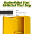 thumbnail image 7 of Galvanized Steel Flammable Locker, Dual Vents, Chemical Cabinet Yellow, Fireproof Storage Cabinet, Industrial Safety Unit, for Gasoline, Factory, Garage, 7 of 7