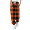 thumbnail image 2 of MKOSPLRT Wide Leg Sweatpansts Girl High Waist Joggers Vintage Plaid Color Block Athletic Pants Baggy Running Pants with Pocket, 2 of 8