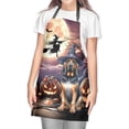thumbnail image 2 of Spooky Halloween Night Witch Bloodhound Glowing Pumpkins Apron Dog Lover for Cooking Grilling Baking Painting Gardening - 12015, 2 of 5