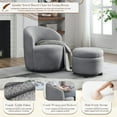 thumbnail image 2 of Swivel Barrel Chair with Storage Ottoman, Comfy Boucle Sherpa Accent Chairs for Living Room, Bedroom Corner, 360° Round Lounge Chair Set for Nursery, Modern Club Chair Small Arm Chair, 2 of 7
