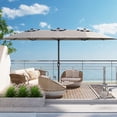 thumbnail image 4 of Gaderth 4 M/13 FT Large Patio Umbrella, Extra Wide Rectangular Outdoor Table Umbrella With 12 Ribs, Crank Lift and UV Protection, Heavy Duty Market Umbrella for Patio Backyard Pool Garden, No Base, 4 of 8