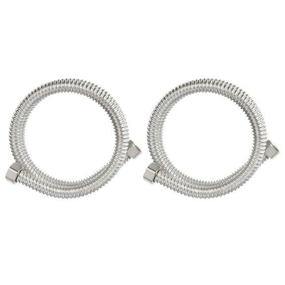 Uxcell G1/2 x 39.37 Inch Flexible Stainless Steel Water Heater Hose, 2Pcs Corrugated Water Heater Connector Hose