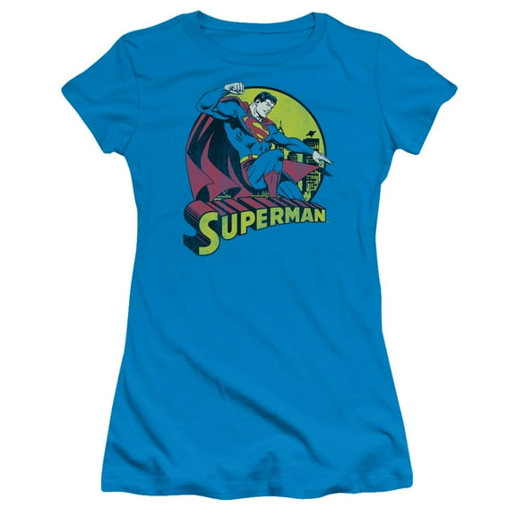 Dc - Superman - Juniors Teen Girls Cap Sleeve Shirt - Large