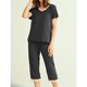 thumbnail image 1 of Pijama de algodón mercerizado con cuello en V para mujer New Home traje de manga corta Ehuebsd Para estrenar, 1 of 1