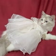 thumbnail image 6 of HQREA White Dog Dress Tutu Princess Skirt with Bowknot Party Wedding Costume for Puppy, 6 of 6
