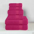 thumbnail image 7 of 100% Turkish Cotton 6 Pcs Bath Towel Set, Luxury Bath Towels for Bathroom, Soft & Absorbent Bathroom Towels Set (2 Bath Towels, 2 Hand Towels, 2 Washcloths), Hot Pink, 7 of 7
