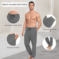 thumbnail image 4 of EA'S SECRET 95% Cotton Men's Pajama Pants Lightweight Lounge Soft Sleep Pants for Men Sleepwear with Pockets Jogger Sleep Comfy Pj Pant(Black&Gray,S), 4 of 7