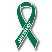 Magnet Me Up Support Liver Cancer Survivor Green Ribbon Magnet Decal, 3.5x7 In, Vinyl Automotive Magnet