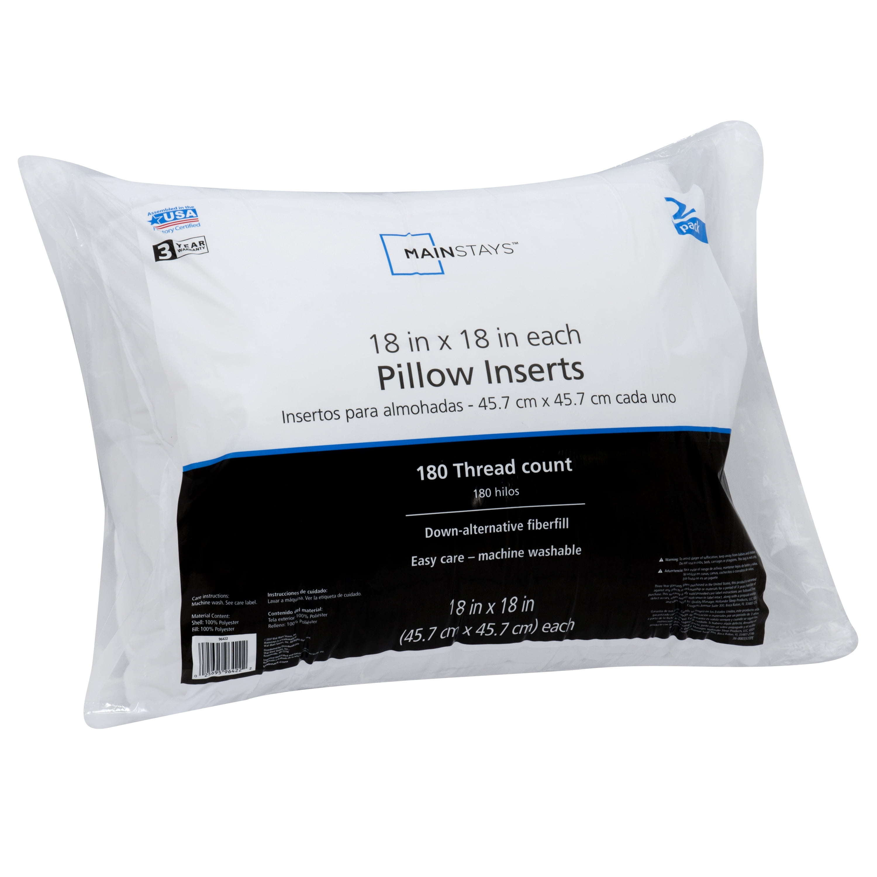 Mainstays Pillow Insert Collection