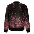 thumbnail image 5 of Light Jackets for Women Trendy Casual Zip Up Floral Print Short Sports Bomber Fall Winter Women'S Coats,Black,L, 5 of 5