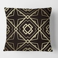 thumbnail image 2 of Designart Gold And Black Art Deco Pattern' Mid-Century Modern Throw Pillow - 18x18, 2 of 2