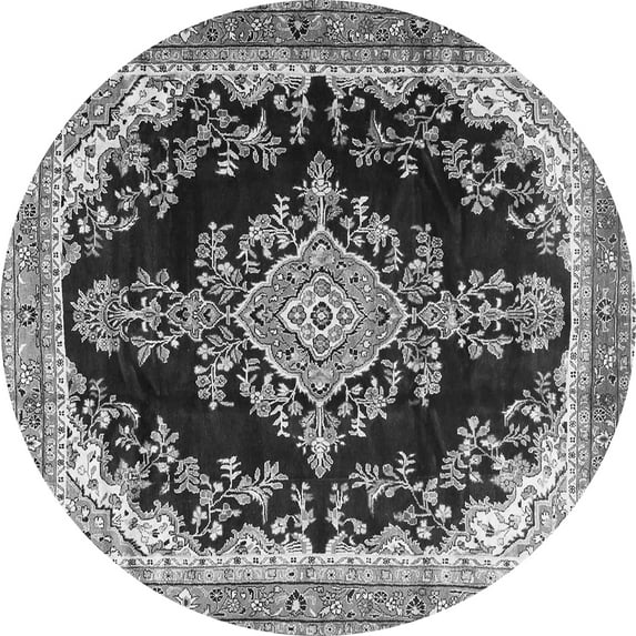 Ahgly Company Indoor Round Medallion Gray Traditional Area Rugs, 4' Round