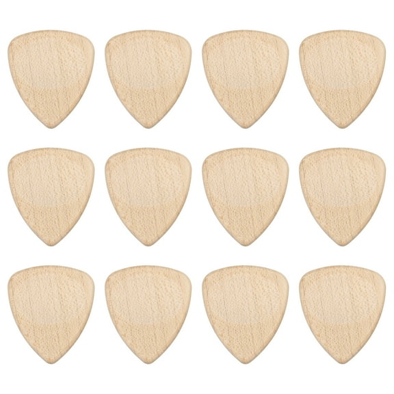 Uxcell 12 Pcs Wood Guitar Pick, 3.0mm Ultra Heavy Gauge Maple Wood Groove Shape Guitar Picks for Electric and Acoustic Guitars, Light Wood Color