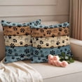 thumbnail image 2 of Blue Brown Outdoor Waterproof Pillow Covers, Rustic Farmhouse Dog Paw Vintage Decorative Square Throw Pillowcase Sofa Cushion Sham for Patio/Couch/Chair, 26"x26" 2 Pack, 2 of 8