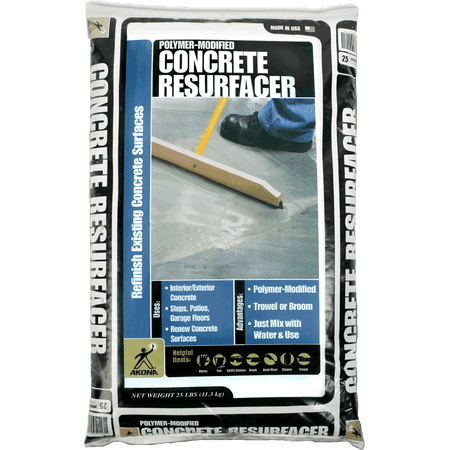 Akona, Polymer-Modified Concrete, Resurfacer Industrial Sealant, 25 lb
