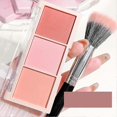 thumbnail image 4 of 3 Tone Blush Palette Red Rouge Orange Pink And Natural Highlighter, 4 of 5