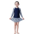 thumbnail image 6 of gcong Full Coverage Long Sleeve Swimwear with Skirt for Girls UPF Rash Guard Sun Protective Swim Suit Blue 12-13 Years, 6 of 7