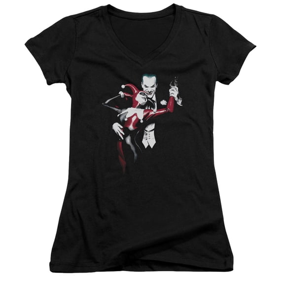 Batman Harley And Joker Junior Women's T-Shirt V-Neck Black