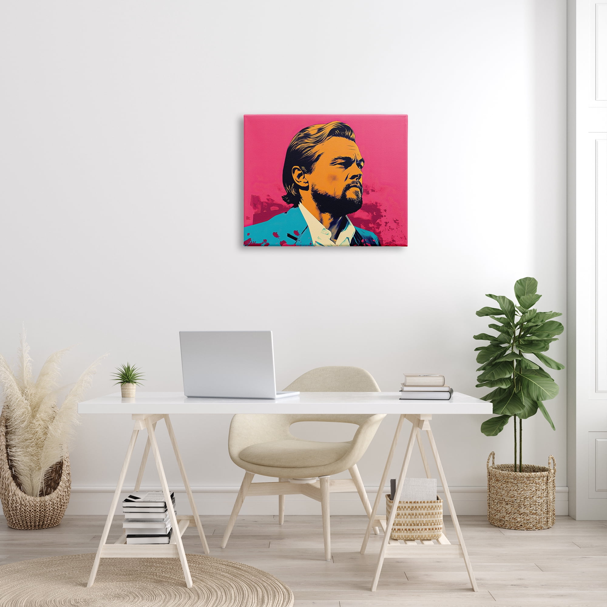 Stupell Industries Pop Style Leonardo DiCaprio Abstract Painting Gallery Wrapped Canvas Print Wall Art, 30 x 24