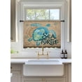 thumbnail image 3 of Sheer Curtains 45 Inch Length, Vintage Sea Turtle Semi Sheer Curtains Light Filtering Window Treatment, Brown Nautical Anchor Bubbles Coastal Privacy Voile Drapes for Living Room Bedroom 52x45 Inch, 3 of 7