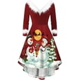 thumbnail image 1 of Vestido de Navidad elegante vestido de noche vintage de manga larga para mujer, 1 of 4