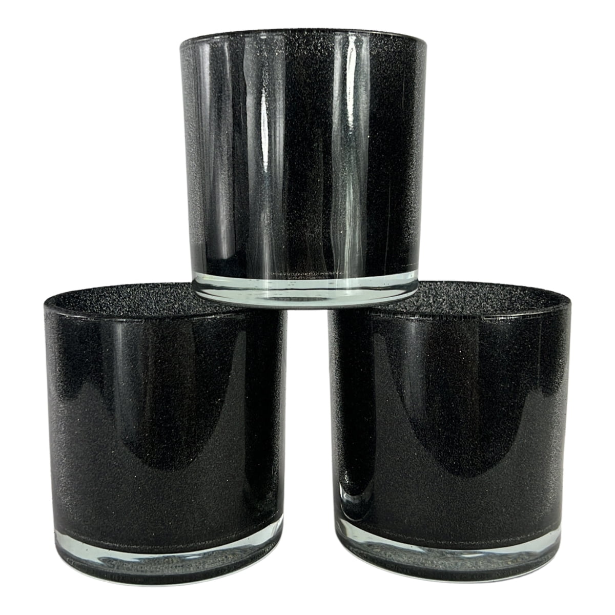 9.5 oz. Monticiano Glitter Black Empty Candle Jar candle vessels for DIY candle-making projects (Box of 48) FREE SHIPPING