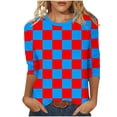 thumbnail image 2 of T-shirt Imprimé Chic pour Femme, Blouse Décontractée Tendance, Tissu Polyester Doux, Col Rond à Manches 3/4, Conçu pour un Usage Quotidien Polyvalent, 2 of 9