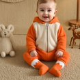 thumbnail image 4 of Ruyang My First Thanksgiving Baby Boy Girl Outfit Turkey Hooded Zip Up Sleeveless Tank Romper Bodysuit with Socks, 4 of 9