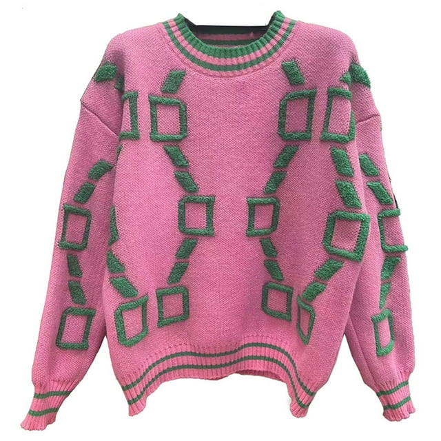 Fankiway Chandails Grande Taille en Solde Chandail Court Patchwork pour Femmes Chandail Tricoté Mode Décontractée Hauts Chandails et Cardigans pour Femmes