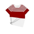 thumbnail image 6 of LNWUY Women's Fashion Striped Colorblock T-Shirt Casual Short Sleeve Crewneck Tee Graphic Tops for Daily Wear Red XL, 6 of 6