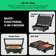 thumbnail image 3 of Chefman 3-in-1 Panini Press & Grill, 2-Slice Non-Stick, Opens Flat - Stainless Steel, 3 of 9