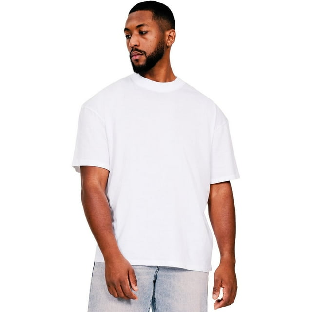 Casual Classics T-Shirt à Encolure Allongée en Coton Filé à l'Anneau pour Hommes